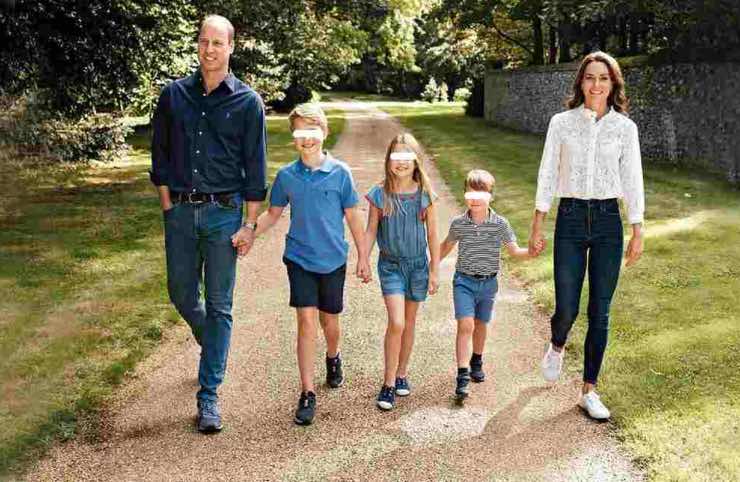 William e Kate con i loro figli.