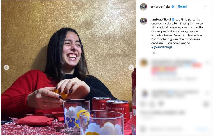 Gli auguri di Ambra Angiolini alla figlia Jolanda. - Instagram