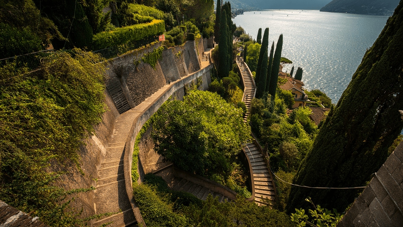 Una scalinata di 900 gradini sul lago di Como vi porta a questa vista paradisiaca (non a caso si chiama Scala del Paradiso)